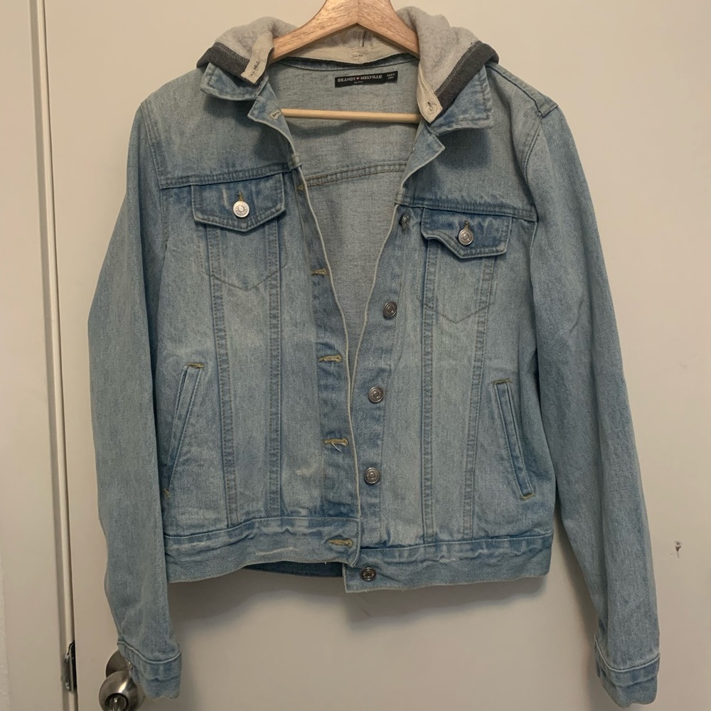Brandy Melville Jean Jacket With Hood